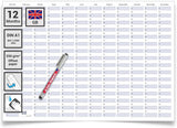 Dauerkalender A1 abwischbar gerollt mit Marker 250 g Papier