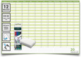 Dauerkalender B0 abwischbar gerollt mit 4er Stifte-Set & Schwamm 250 g Papier