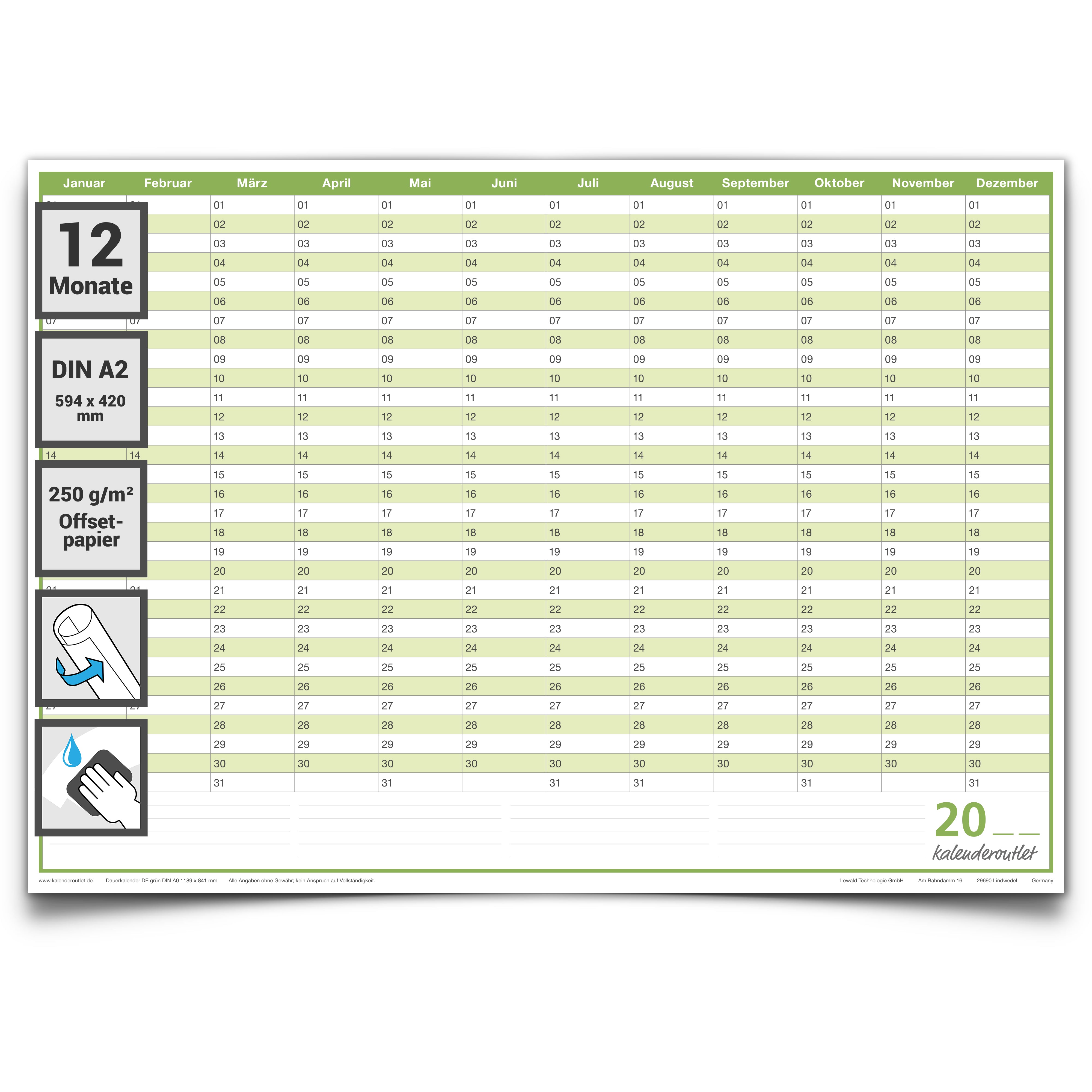 Dauerkalender-A2-Personalplaner Urlaubsplaner