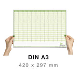 Dauerkalender A3 abwischbar gerollt mit 4er Stifte-Set 250 g Papier