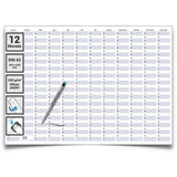 Dauerkalender DIN A2 abwischbarer Wandkalender gerollt mit Marker 250 g Papier