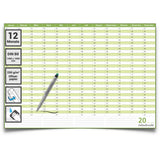 Dauerkalender DIN B0 XXL abwischbarer Wandkalender gerollt mit Marker 250 g Papier