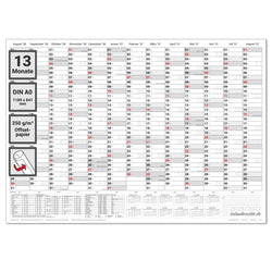 Wandkalender 2026 2027 A0 quer 1189 x 841 mm grau Schuljahreskalender