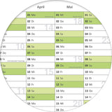 Wandkalender 2026 A1 594 x 841 mm grün abwischbar für Terminplanung