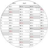 Wandkalender 2026 B0 1000 x 1414 mm grau Jahreskalender gerollt