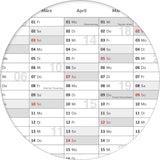 Wandkalender 2026 B1 700 x 1000 mm grau 14 Monate Terminplanung