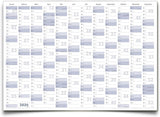 Wandkalender 2026 A0 841 x 1189 mm blau grau Jahreskalender gerollt
