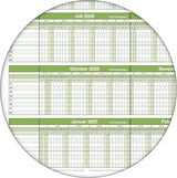 Wandkalender 2026 A2 420 x 594 mm grün Personalplaner 250 g Papier