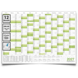 Wandkalender 2027 A0 quer 1189 x 841 mm grün Jahreskalender