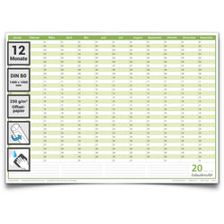 Wandkalender 2027 B0 abwischbar Dauerkalender gerollt