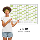 Wandkalender 2027 B1 700 x 1000 mm grün gerollt Wandplaner Teamplanung