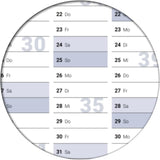 Wandkalender 2027 B1 707 x 1000 mm blau grau für Büro