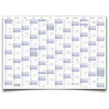 Wandkalender 2028 A0 841 x 1189 mm blau grau gerollt mit Marker Jahresübersicht