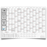 Jahreskalender 2027 B1 14 Monate gerollt 250 g Papier