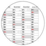 Jahreskalender 2027 B0 14 Monate abwischbar gerollt mit Marker 250 g Papier