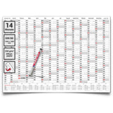 Jahreskalender 2027 B0 14 Monate abwischbar gerollt mit Marker 250 g Papier