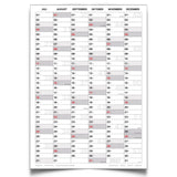 Jahreskalender 2027 DIN B2 50 x 70 cm, Hochformat, beidseitig bedruckt, 14 Monate beschreibbar – Familienplaner & Büroplaner