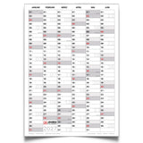 Jahreskalender 2027 DIN B2 50 x 70 cm, Hochformat, beidseitig bedruckt, 14 Monate beschreibbar – Familienplaner & Büroplaner