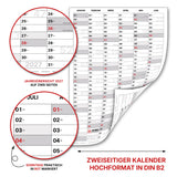 Jahreskalender 2027 DIN B2 50 x 70 cm, Hochformat, beidseitig bedruckt, 14 Monate beschreibbar – Familienplaner & Büroplaner